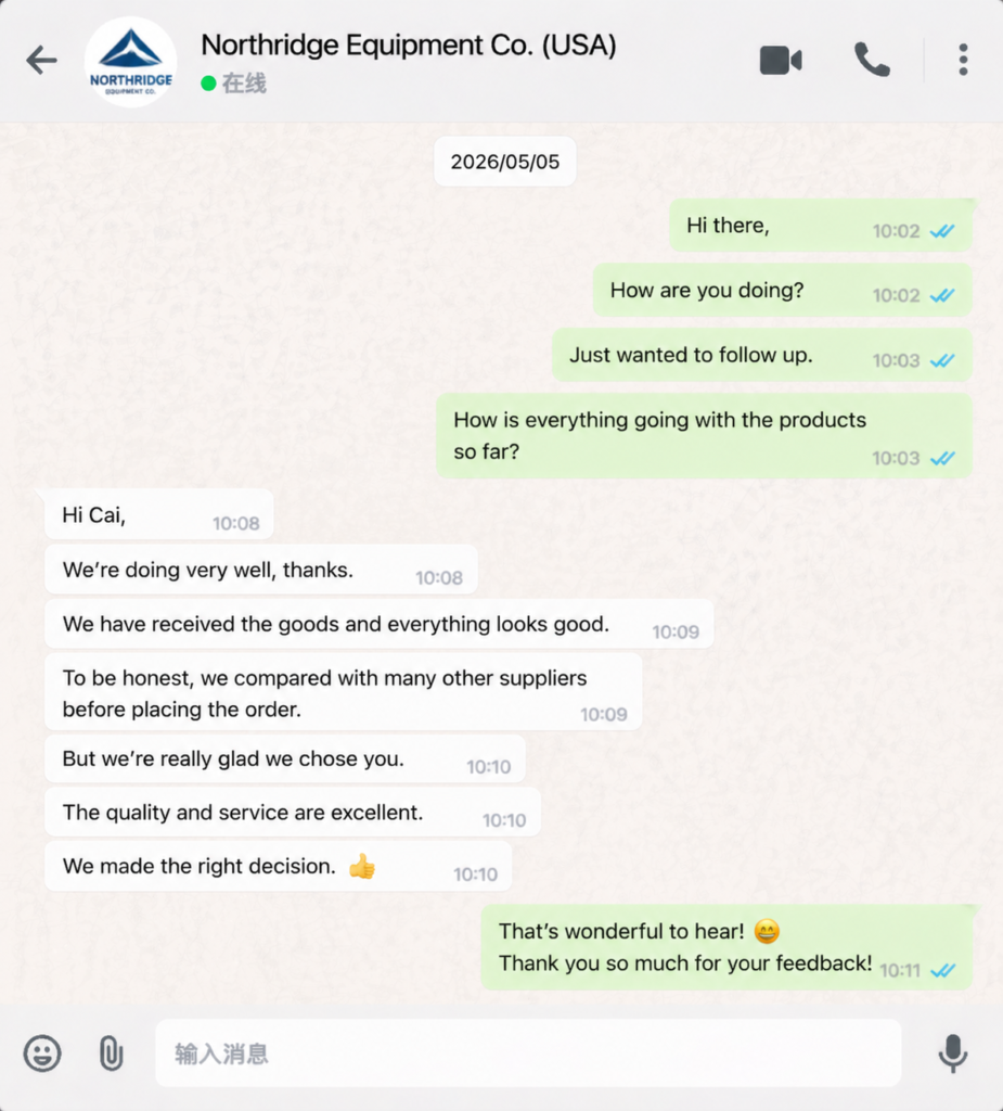 Customer feedback from Xiangyi Hydraulic