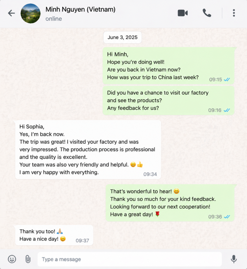 Customer feedback from Xiangyi Hydraulic