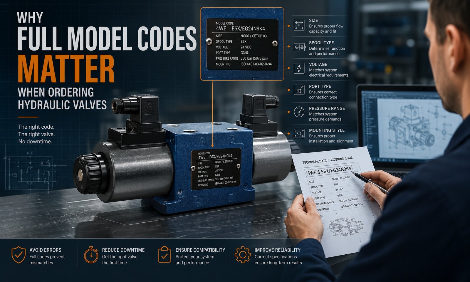 hydraulic valve model code