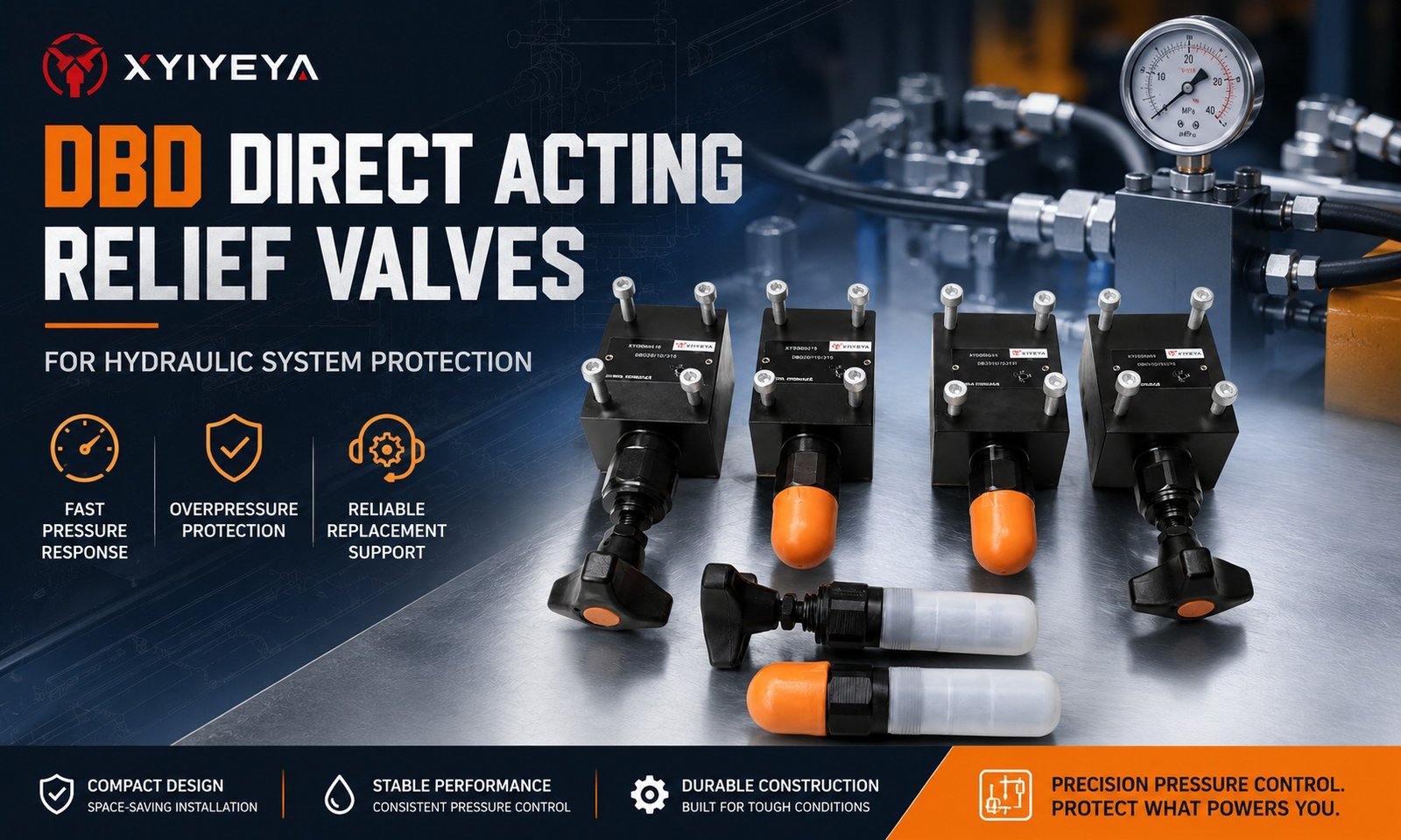 DBD direct acting relief valve