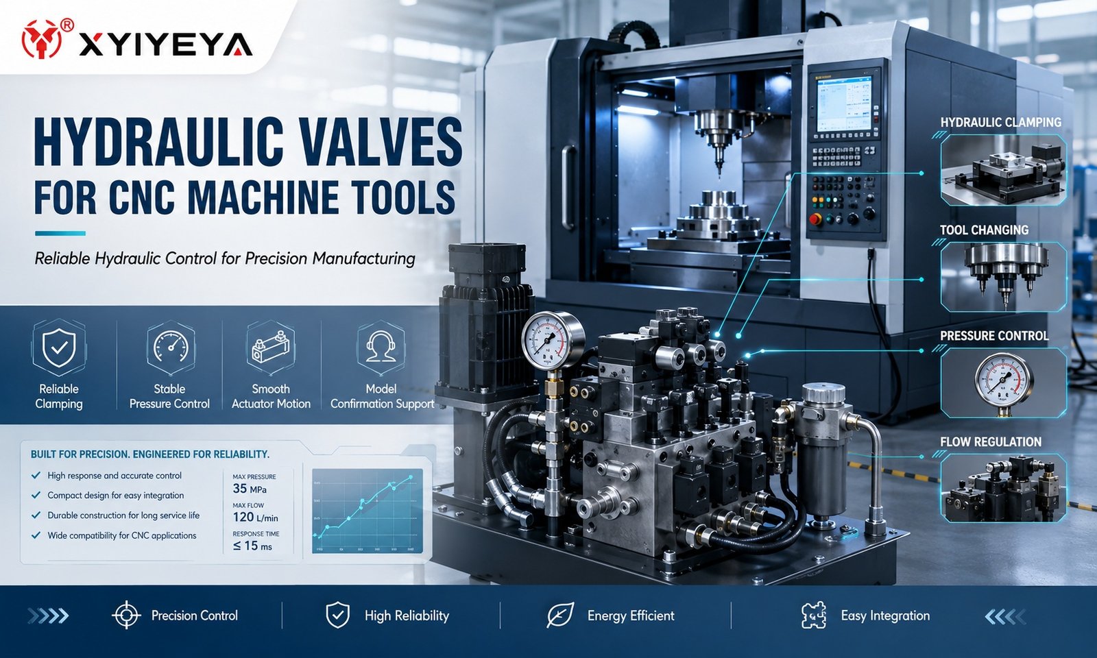 hydraulic valves for CNC machine tools