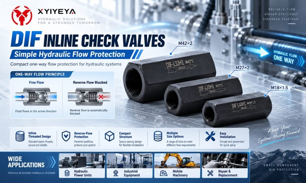 DIF inline check valve