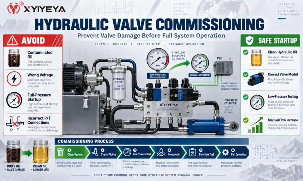 hydraulic valve commissioning