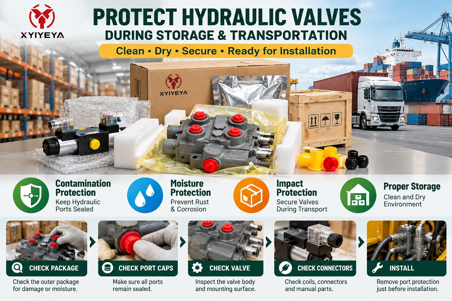 hydraulic valve storage and transportation